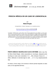 Electroneurobiología  PERICIA MÉDICA EN UN CASO DE LISENCEFALIA Mabel Breglia