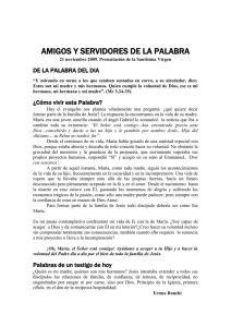 AMIGOS Y SERVIDORES DE LA PALABRA