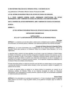 Ley del Sistema de Seguridad Pública del Estado de Coahuila de