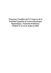 Programa Científico del X Congreso de la Sociedad Española de Gastroenterología,