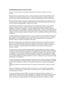 La Declaración de Lusaka y las Areas de Acción. Hacia un