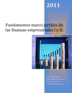 Fundamentos marco jurídico de las finanzas empresariales I y II.
