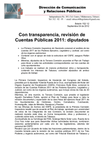 Con transparencia, revisión de Cuentas Pública 2011 Diputados