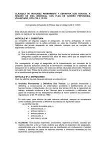 clasula de invalidez permanente y definitiva dos tercios
