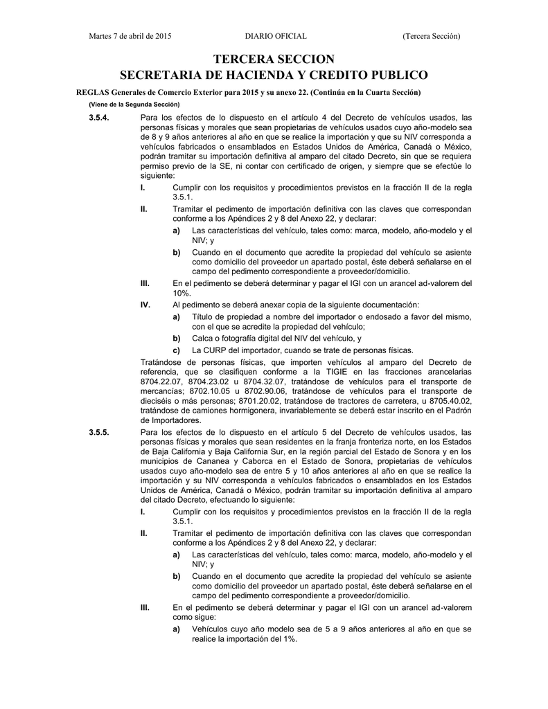 Reglas Generales de Comercio Exterior para 2015 (parte 2)
