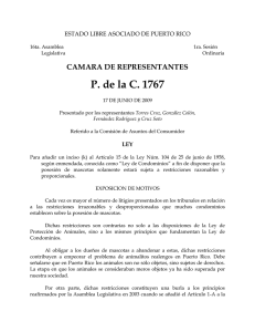 P. de la C. 1767 CAMARA DE REPRESENTANTES