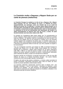 La Comisión multa a Degussa y Nippon Soda por un IP/02/976