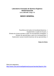 INDICE GENERAL Laboratorio Avanzado de Química Orgánica: INVESTIGACION