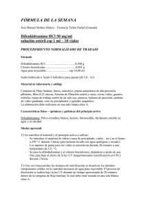 Difenhidramina HCl 50 mg/ml, solución estéril csp 1 ml
