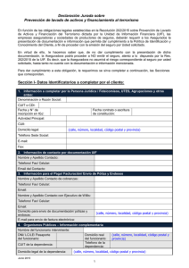 Declaraci&oacute;n Jurada sobre