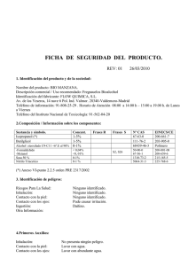FICHA  DE  SEGURIDAD  DEL  PRODUCTO.  REV: 01 26/03/2010