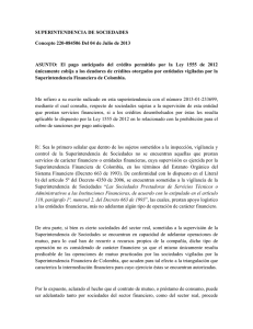 SUPERINTENDENCIA DE SOCIEDADES Concepto 220-084506 Del 04 de Julio de 2013