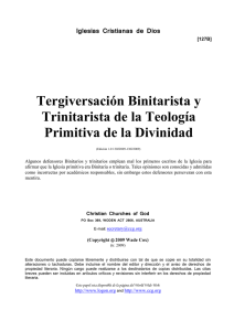 Tergiversación Binitarista y Trinitarista de la Teología Primitiva de la