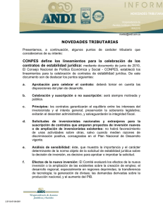 Informe No. 10 CONPES-Contratos de Estabilidad Jurídica