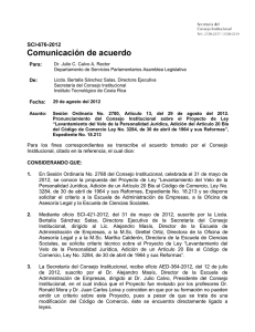Comunicación de acuerdo SCI-676-2012 Para: