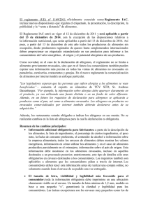 Reglamento de la Unión Europea 1169/2011