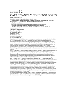 12 CAPACITANCE Y CONDENSADORES CAPÍTULO LOS OBJETIVOS