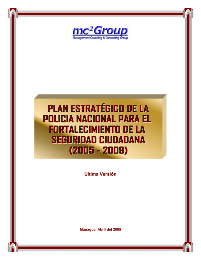 PLAN ESTRATÉGICO DE LA POLICIA