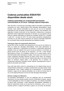 Cadenas portacables ESD/ATEX disponibles desde stock