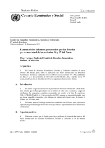 Observaciones finales del Comité de Derechos Económicos