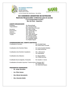 XI Jornadas Argentinas de Nutrición