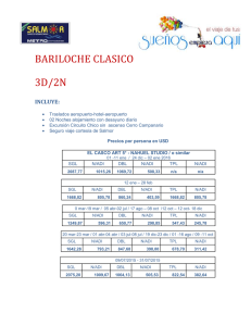 BARILOCHE CLASICO 3D/2N INCLUYE: