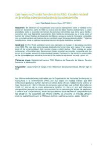 Las nuevas cifras del hambre de la FAO: Cambio radical en la visión