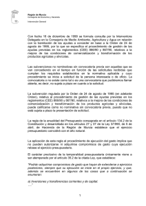 informe sobre tramitación de las ayudas a conceder en base a la