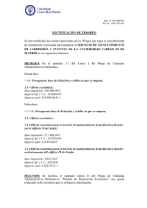Rectificaci&oacute;n precio licitaci&oacute;n y Anexo II