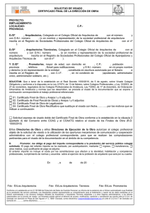 Solicitud visado CFO - Colegio Oficial de Aparejadores de Granada