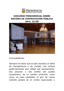 DISCURSO PRESIDENCIAL SOBRE SISTEMA DE