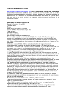 Reconocimiento pensional empleados ISS