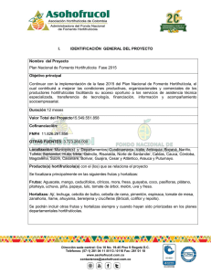 Plan Nacional de Fomento Hortifruticola Fase 2015