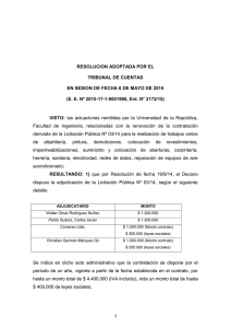 RESOLUCION ADOPTADA POR EL  TRIBUNAL DE CUENTAS