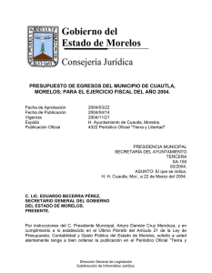 Gobierno del Estado de Morelos Consejería Jurídica