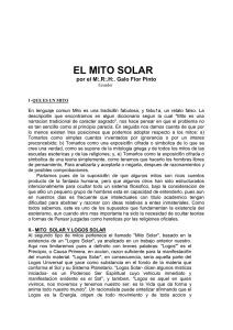 EL MITO SOLAR. Por el M:.R:.H:. Galo Flor Pinto