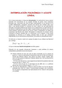 INTERPOLACIÓN POLINÓMICA Y AJUSTE LINEAL (formato Word).