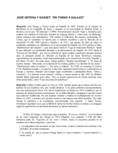 José Ortega y Gasset, "En torno a Galileo"