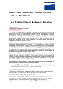La educación en Línea en México - Comunidad Virtual Tecnología