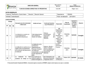 SENASA-PG-002-RE-010 Plan de Acciones Correcttivas 2013