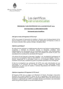 Documento para científicos LCVE 2014