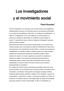 Pierre Bourdieu - Los investigadores y el movimiento social
