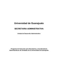 Universidad de Guanajuato SECRETARIA ADMINISTRATIVA