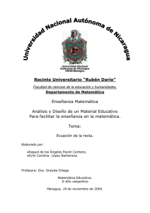 Recinto Universitario “Rubén Darío” Enseñanza Matemática