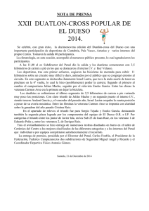 XXII  DUATLON-CROSS POPULAR DE EL DUESO 2014.