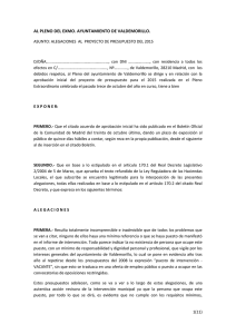 a) Escrito de alegaciones a presupuesto municipal 2015