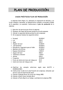 PLAN DE PRODUCCIÓN CASOS PRÁCTICOS PLAN DE PRODUCCIÓN