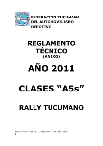 Reglamento Tecnico Clase A5s 2011