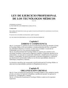 Ley de Ejercicio Profesional de los Tecnólogos Médicos