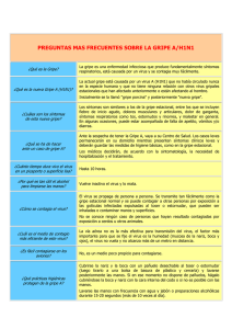 PREGUNTAS MAS FRECUENTES SOBRE LA GRIPE A/H1N1